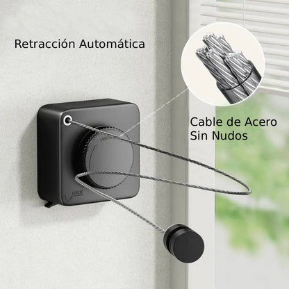 Cuerda tendedero retráctil inoxidable